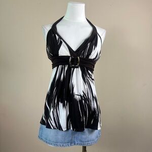 Y2K Whimsigoth Fairy Brown and White Halter Top